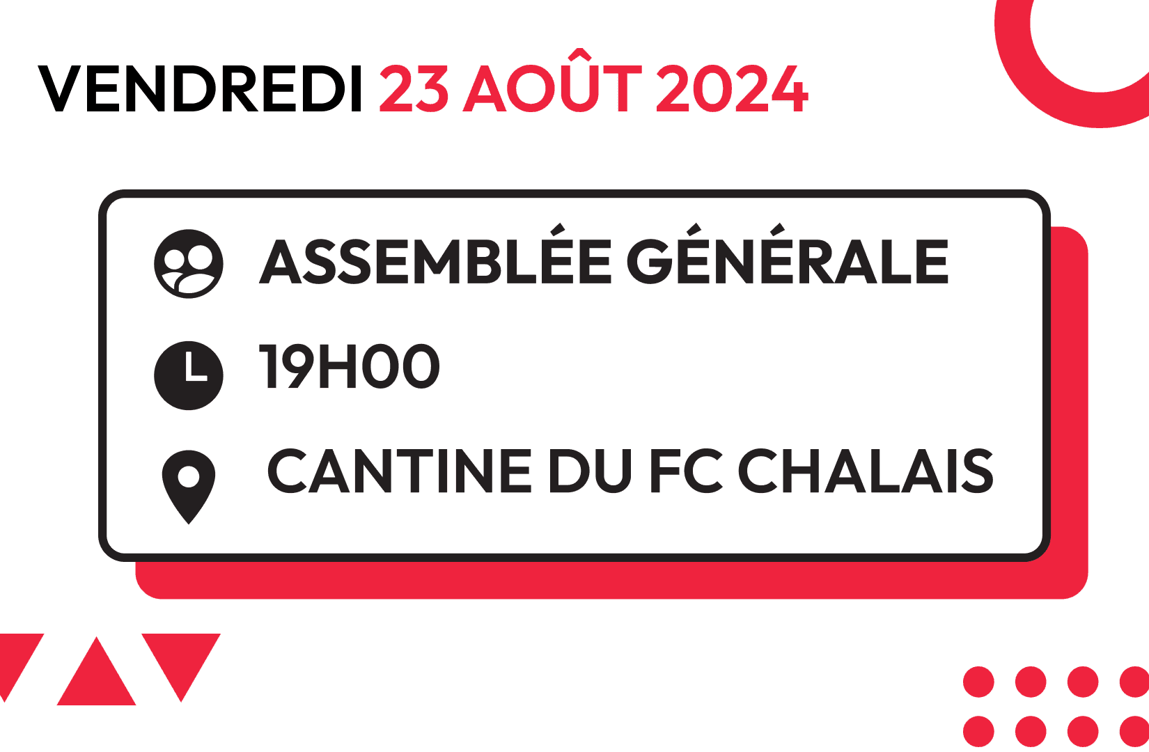 Invitation Assemblée Générale du 23 août 2024